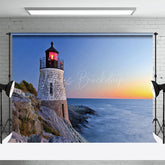 Lofaris Seaside Lighthouse Sunset Scenery Photo Backdrop